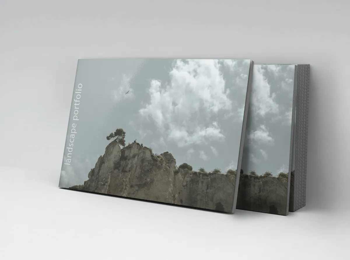 Fotoheft A6 quer mit Landschaftsfoto auf dem Cover