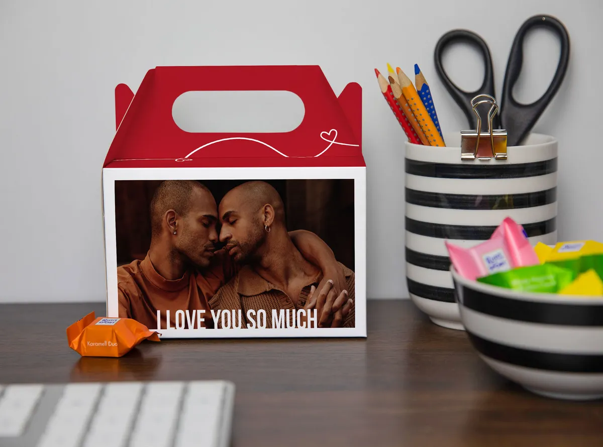 Foto-Geschenkbox mit Schokolade