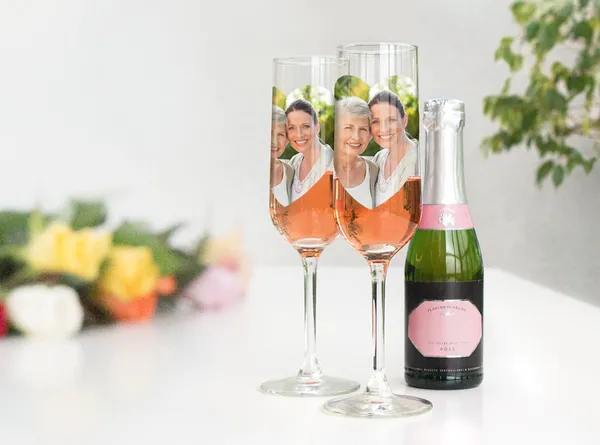 Sektglas mit eigenem Foto online gestalten und bestellen